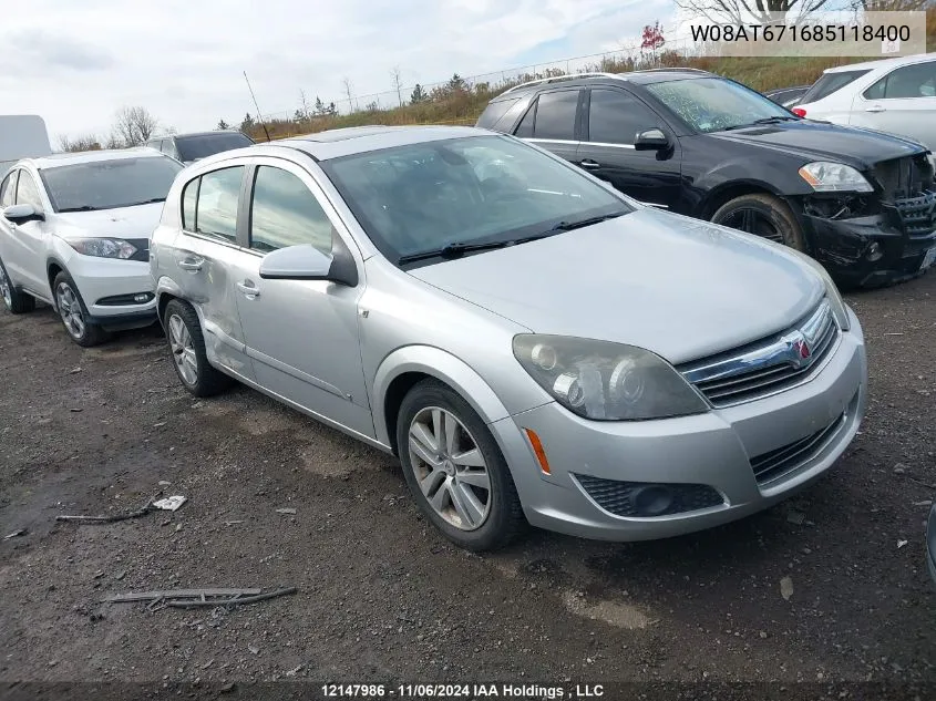 2008 Saturn Astra VIN: W08AT671685118400 Lot: 12147986