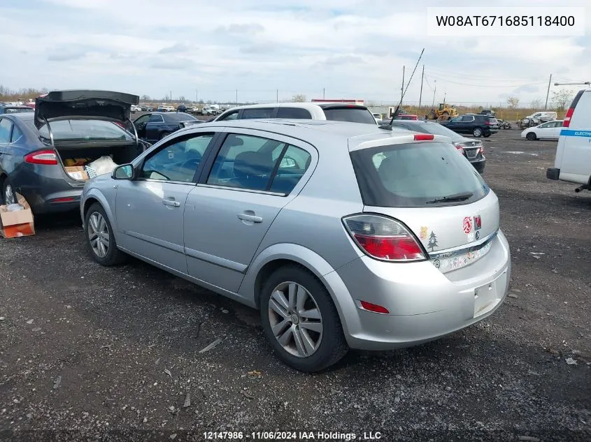 2008 Saturn Astra VIN: W08AT671685118400 Lot: 12147986