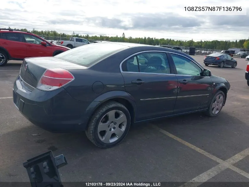 2007 Saturn Aura VIN: 1G8ZS57N87F136796 Lot: 12103178