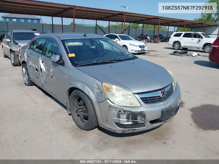 2007 Saturn Aura Xe VIN: 1G8ZS57N87F292918 Lot: 39827741