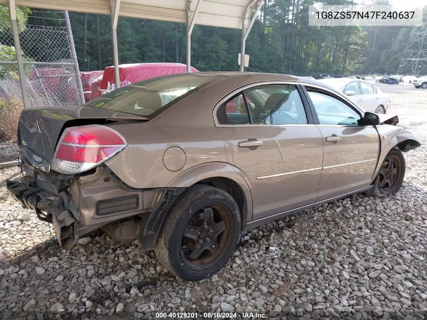 2007 Saturn Aura Xe VIN: 1G8ZS57N47F240637 Lot: 40129201