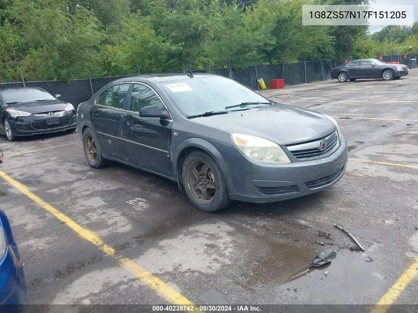 2007 Saturn Aura Xe VIN: 1G8ZS57N17F151205 Lot: 40239742