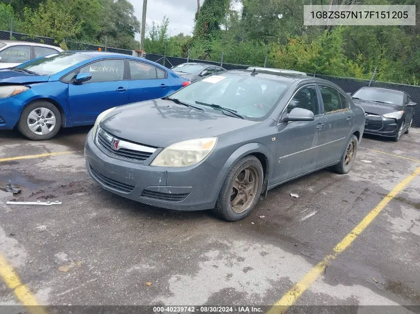 2007 Saturn Aura Xe VIN: 1G8ZS57N17F151205 Lot: 40239742