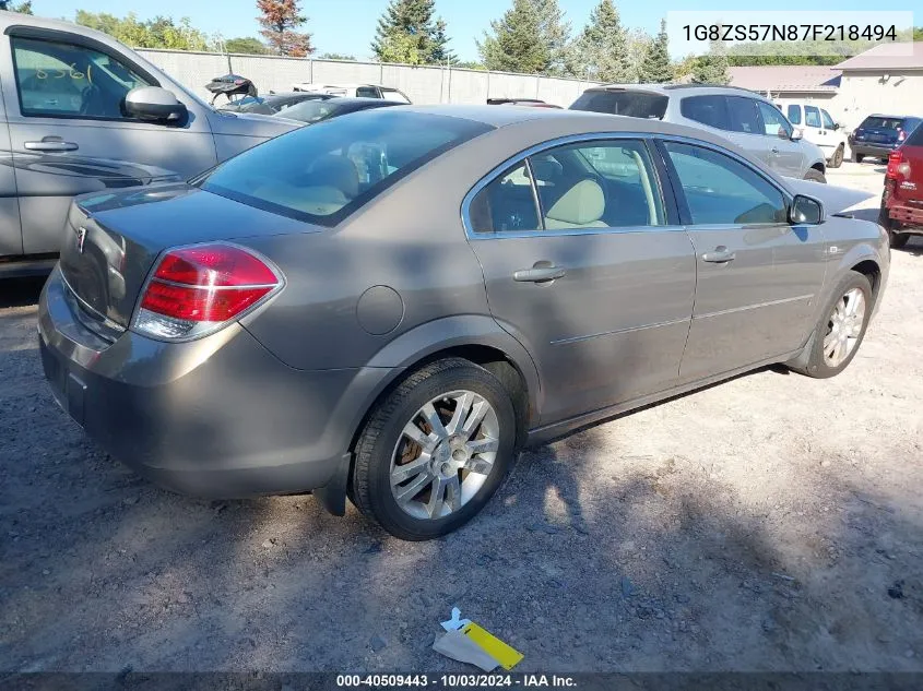 2007 Saturn Aura Xe VIN: 1G8ZS57N87F218494 Lot: 40509443