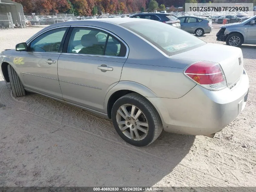 2007 Saturn Aura Xe VIN: 1G8ZS57N87F229933 Lot: 40692830