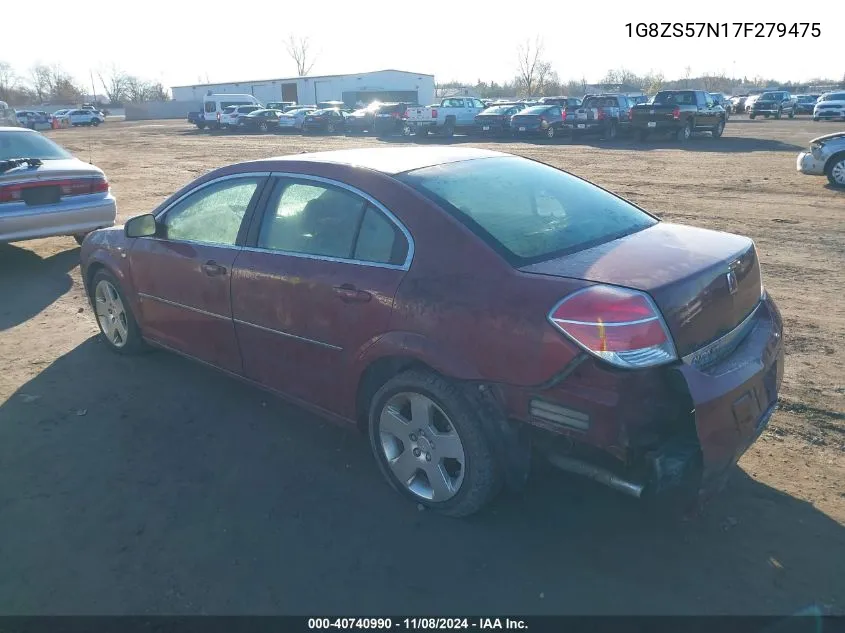 2007 Saturn Aura Xe VIN: 1G8ZS57N17F279475 Lot: 40740990