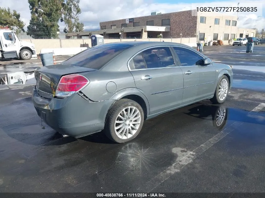 2007 Saturn Aura Xr VIN: 1G8ZV57727F250835 Lot: 40838766