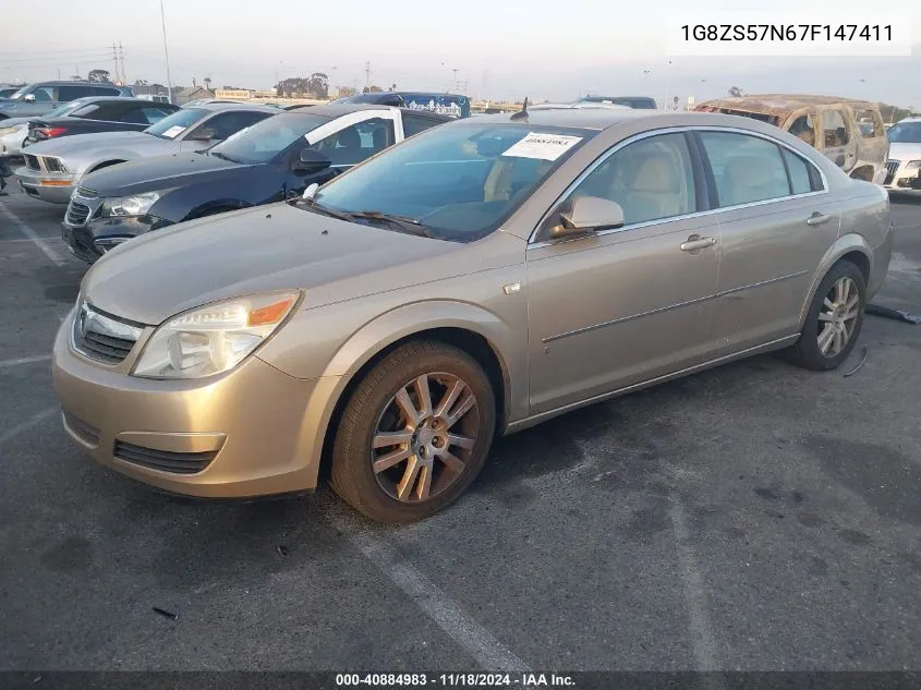 2007 Saturn Aura Xe VIN: 1G8ZS57N67F147411 Lot: 40884983