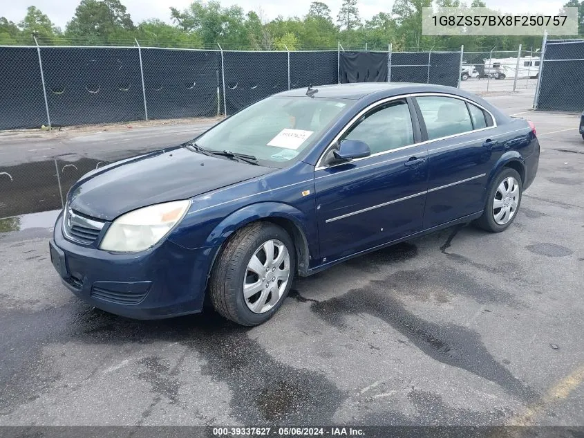 2008 Saturn Aura Xe VIN: 1G8ZS57BX8F250757 Lot: 39337627