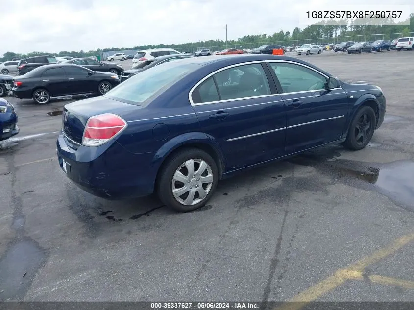 2008 Saturn Aura Xe VIN: 1G8ZS57BX8F250757 Lot: 39337627