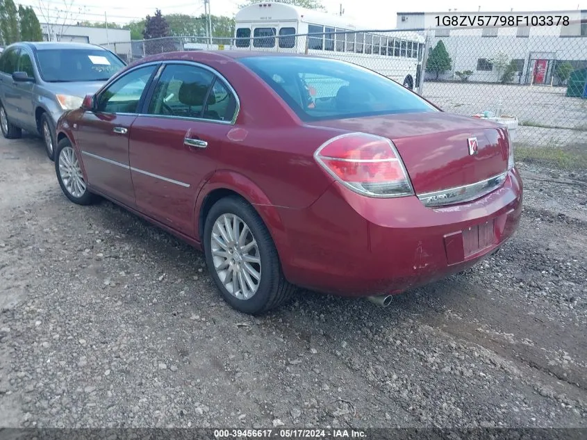 2008 Saturn Aura Xr VIN: 1G8ZV57798F103378 Lot: 39456617