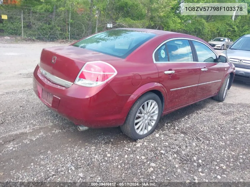 2008 Saturn Aura Xr VIN: 1G8ZV57798F103378 Lot: 39456617