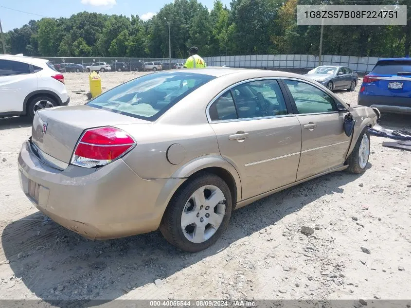 2008 Saturn Aura Xe VIN: 1G8ZS57B08F224751 Lot: 40055544