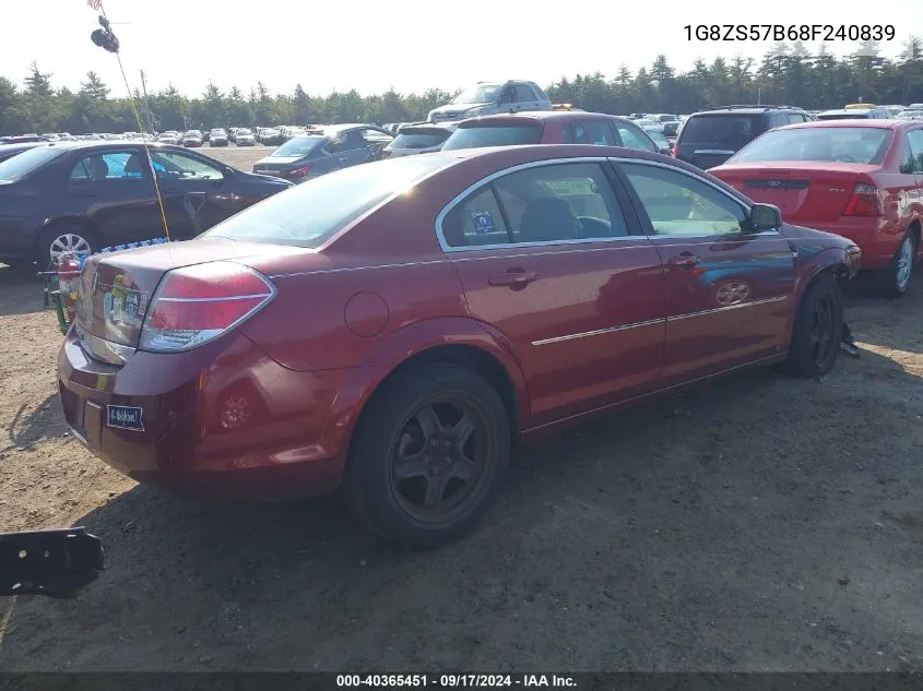 2008 Saturn Aura Xe VIN: 1G8ZS57B68F240839 Lot: 40365451