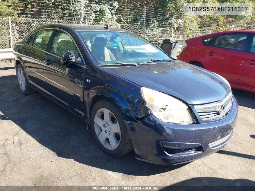 2008 Saturn Aura Xe VIN: 1G8ZS57BX8F216317 Lot: 40455263