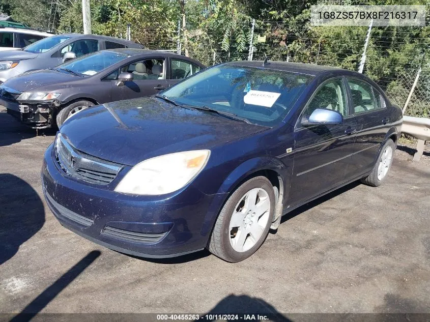 2008 Saturn Aura Xe VIN: 1G8ZS57BX8F216317 Lot: 40455263