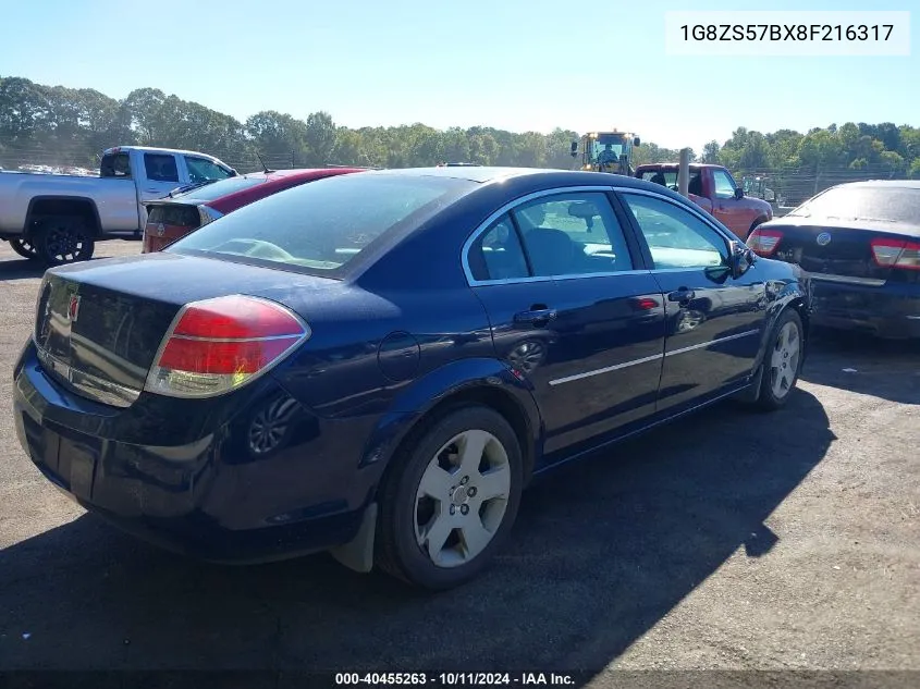 2008 Saturn Aura Xe VIN: 1G8ZS57BX8F216317 Lot: 40455263