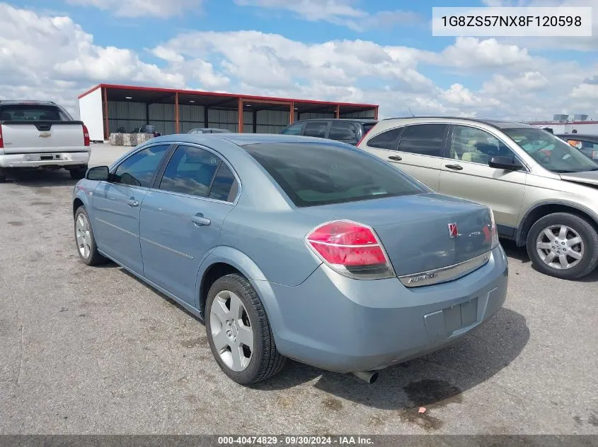 2008 Saturn Aura Xe VIN: 1G8ZS57NX8F120598 Lot: 40474829