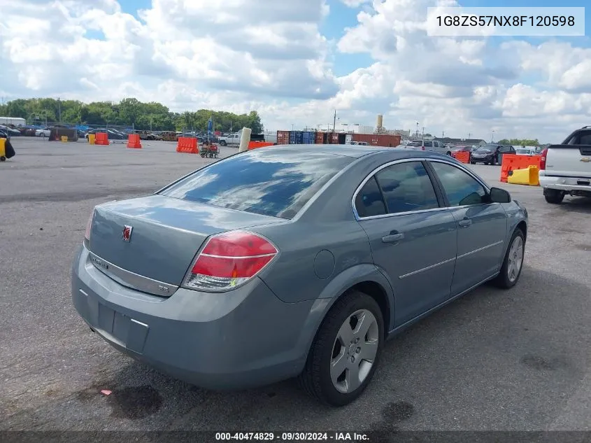 2008 Saturn Aura Xe VIN: 1G8ZS57NX8F120598 Lot: 40474829