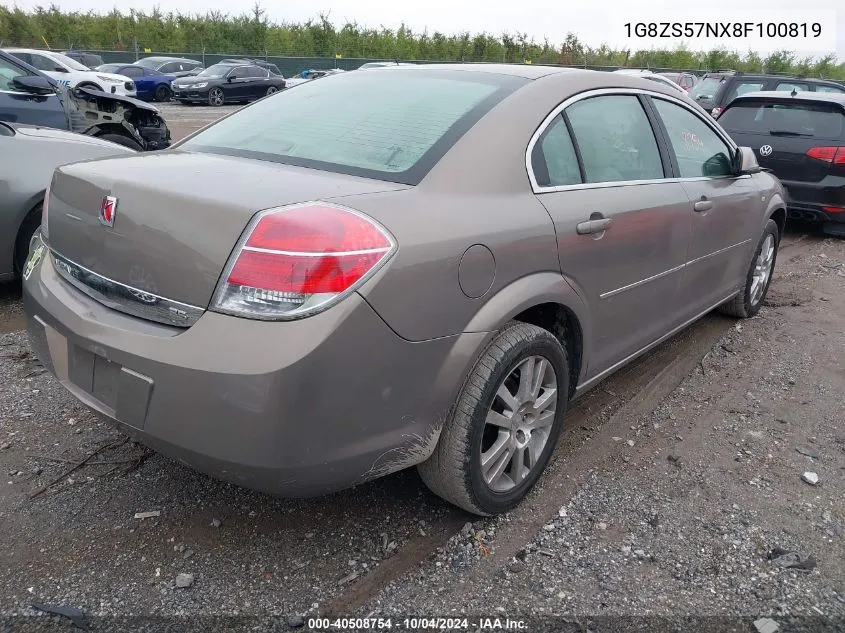 2008 Saturn Aura Xe VIN: 1G8ZS57NX8F100819 Lot: 40508754