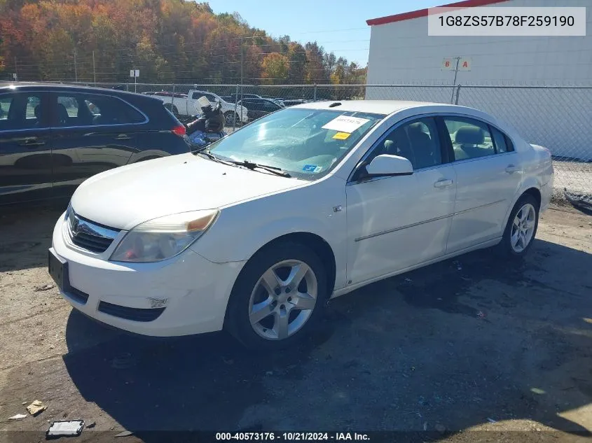 2008 Saturn Aura Xe VIN: 1G8ZS57B78F259190 Lot: 40573176