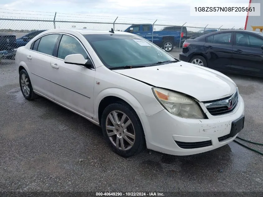 2008 Saturn Aura Xe VIN: 1G8ZS57N08F205661 Lot: 40649290