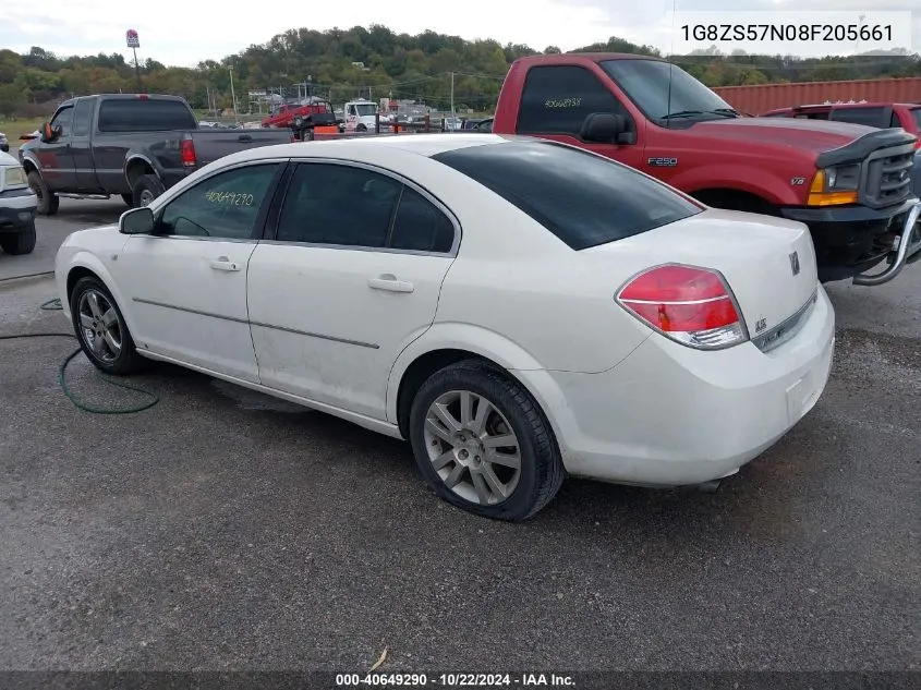 2008 Saturn Aura Xe VIN: 1G8ZS57N08F205661 Lot: 40649290