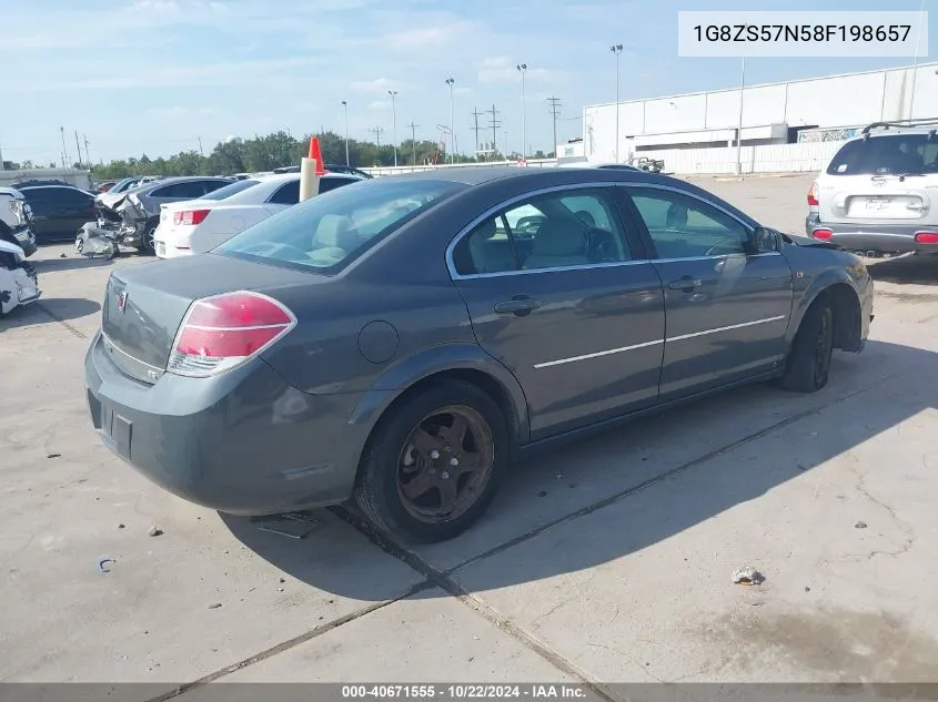 2008 Saturn Aura Xe VIN: 1G8ZS57N58F198657 Lot: 40671555