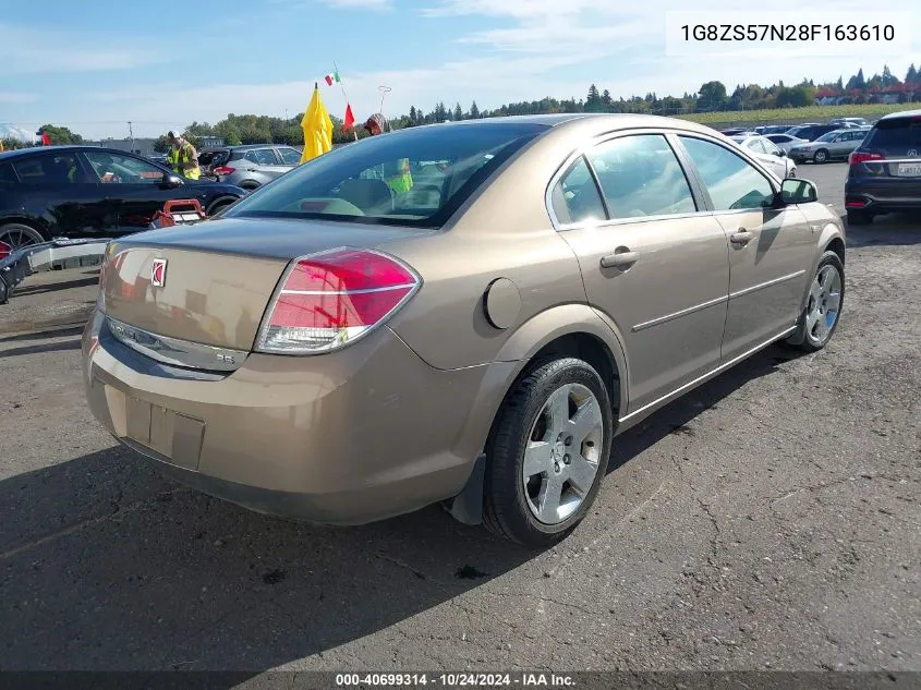 2008 Saturn Aura Xe VIN: 1G8ZS57N28F163610 Lot: 40699314