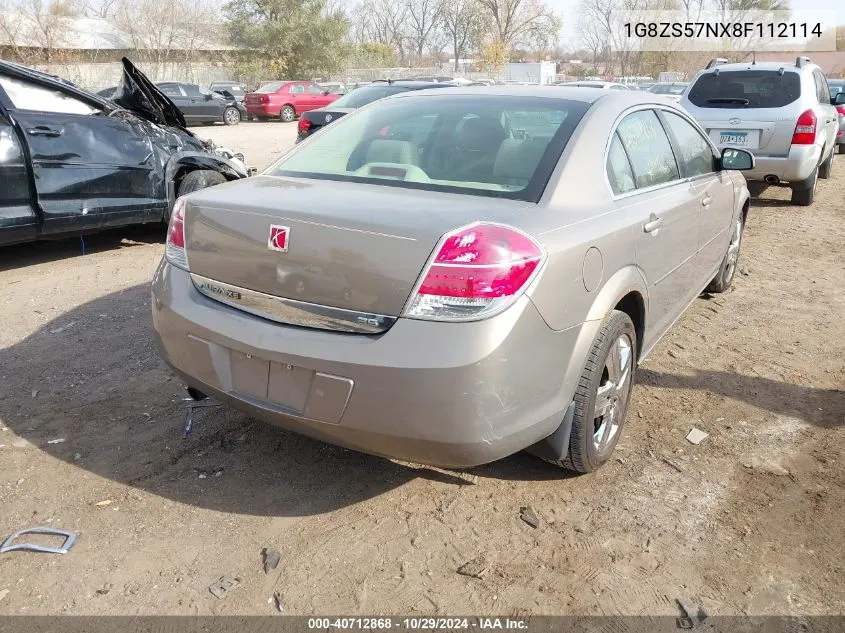 2008 Saturn Aura Xe VIN: 1G8ZS57NX8F112114 Lot: 40712868