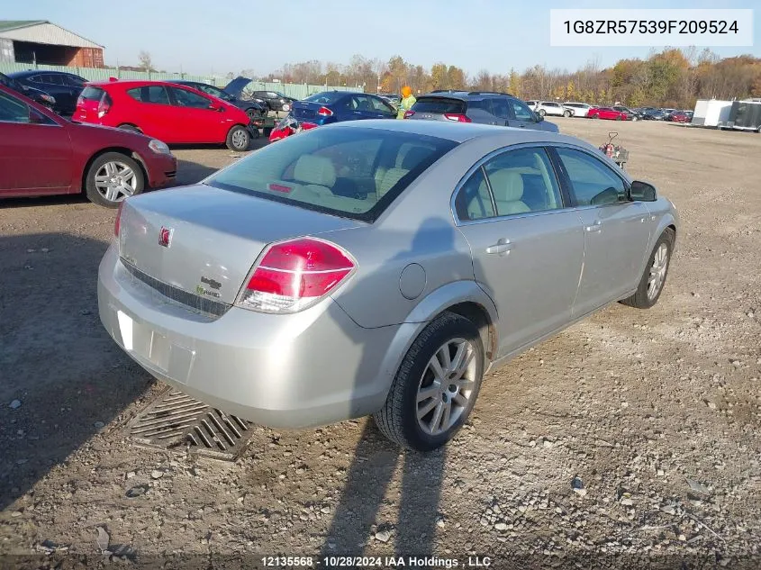 2009 Saturn Aura VIN: 1G8ZR57539F209524 Lot: 12135568