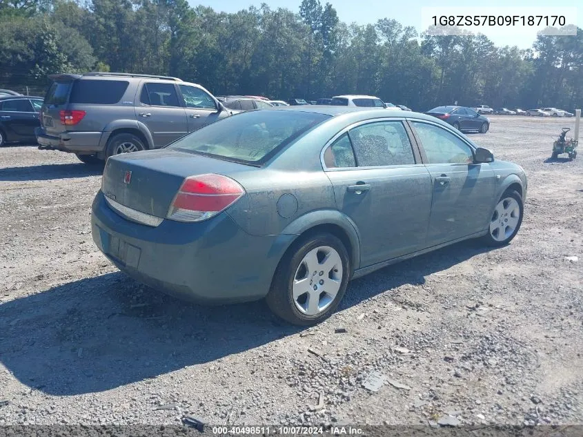 2009 Saturn Aura Xe VIN: 1G8ZS57B09F187170 Lot: 40498511