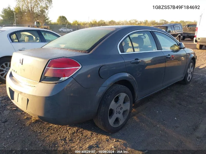 2009 Saturn Aura Xe VIN: 1G8ZS57B49F184692 Lot: 40529187