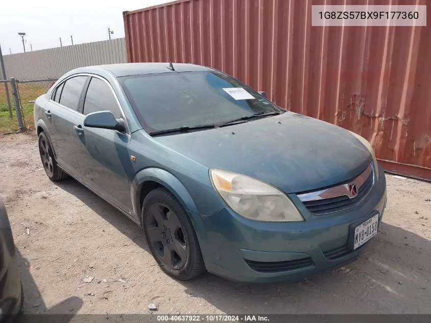 2009 Saturn Aura Xe VIN: 1G8ZS57BX9F177360 Lot: 40637922