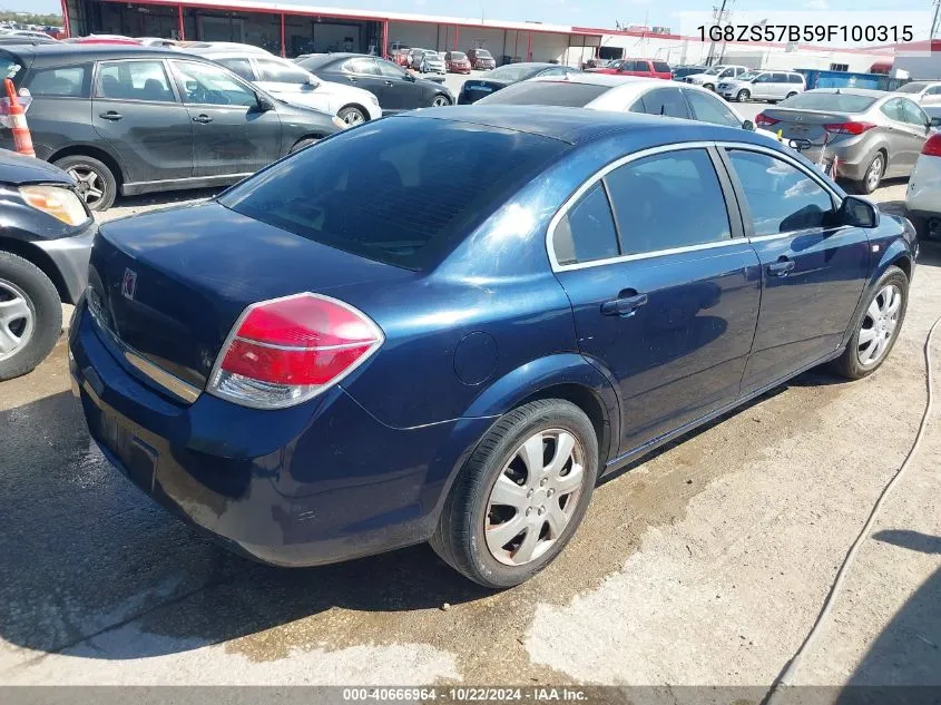 2009 Saturn Aura Xe VIN: 1G8ZS57B59F100315 Lot: 40666964