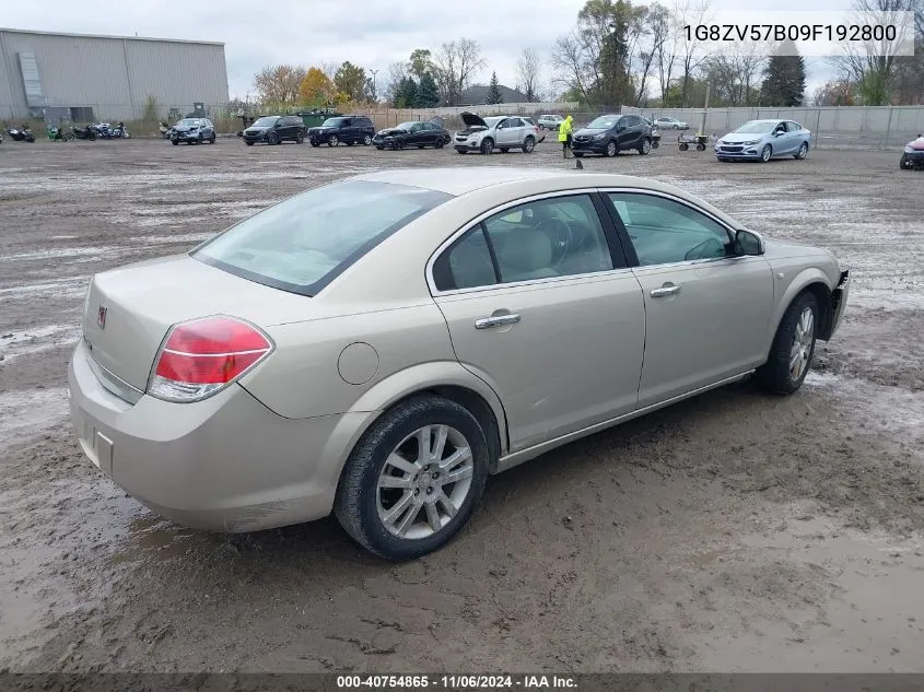 2009 Saturn Aura Xr VIN: 1G8ZV57B09F192800 Lot: 40754865