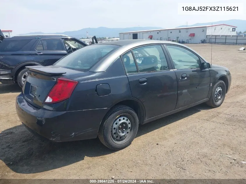 2003 Saturn Ion 2 VIN: 1G8AJ52FX3Z115621 Lot: 39841225