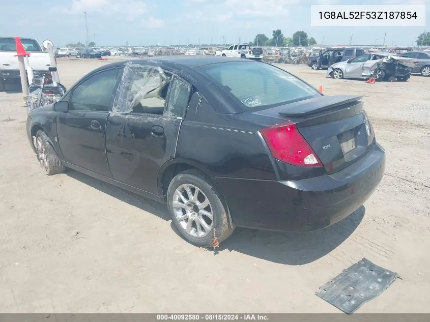 2003 Saturn Ion 3 VIN: 1G8AL52F53Z187854 Lot: 40092580