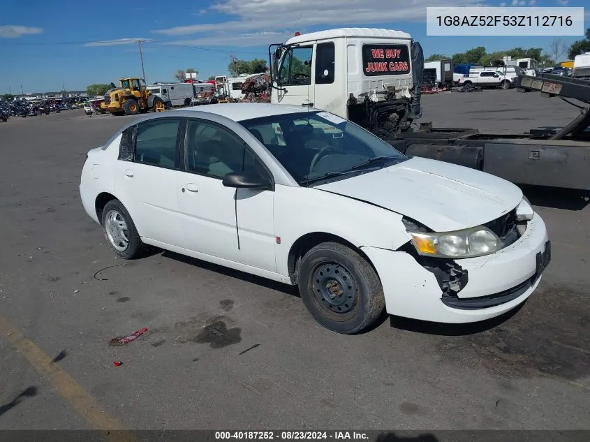 2003 Saturn Ion 2 VIN: 1G8AZ52F53Z112716 Lot: 40187252