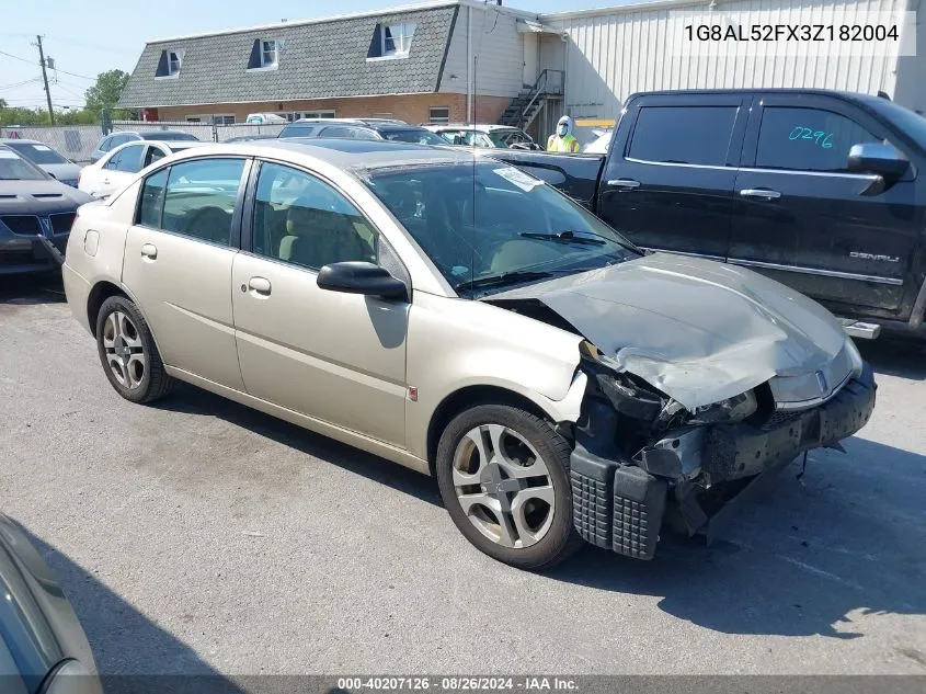 2003 Saturn Ion 3 VIN: 1G8AL52FX3Z182004 Lot: 40207126