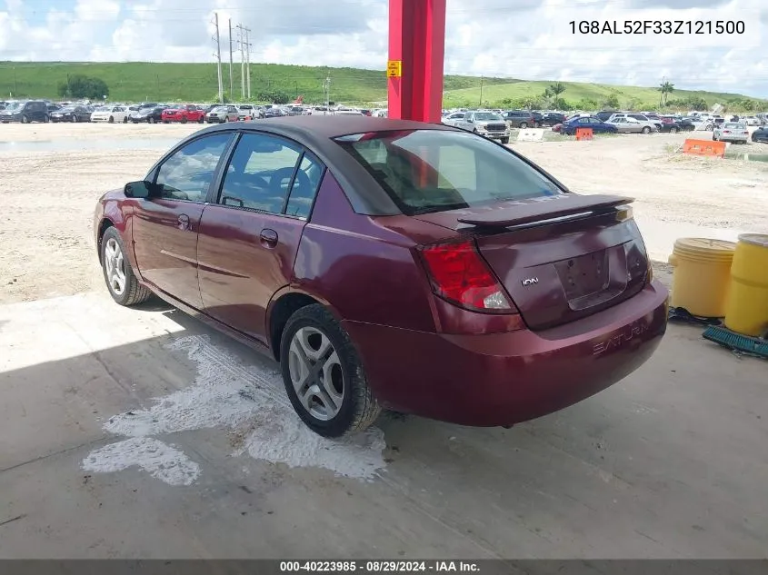 2003 Saturn Ion 3 VIN: 1G8AL52F33Z121500 Lot: 40223985