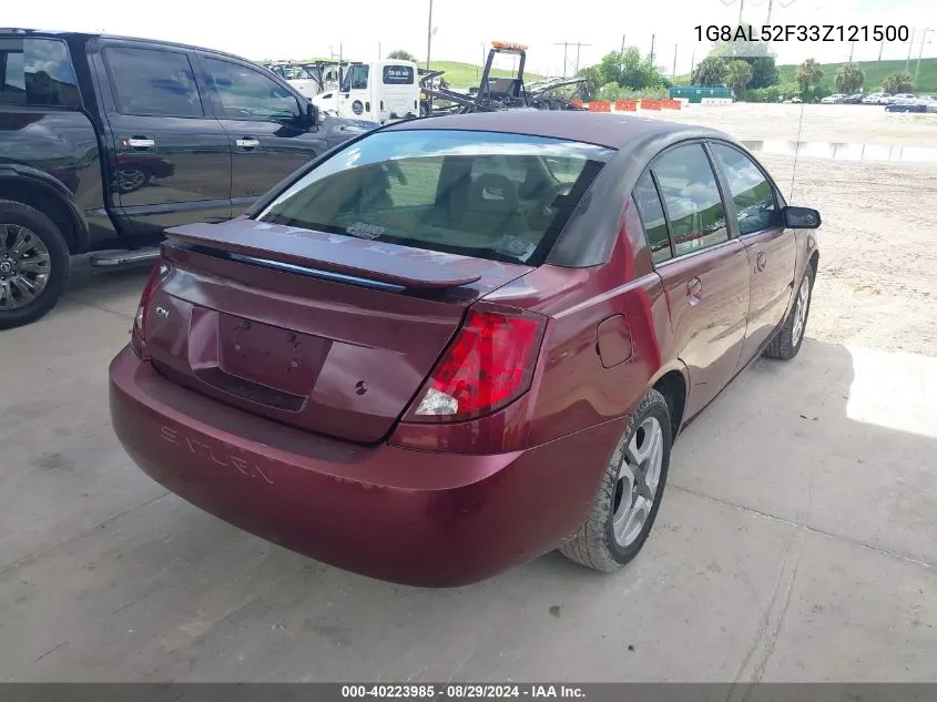 2003 Saturn Ion 3 VIN: 1G8AL52F33Z121500 Lot: 40223985