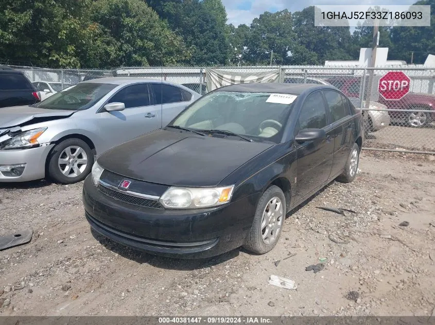 2003 Saturn Ion Level 2 VIN: 1GHAJ52F33Z186093 Lot: 40381447