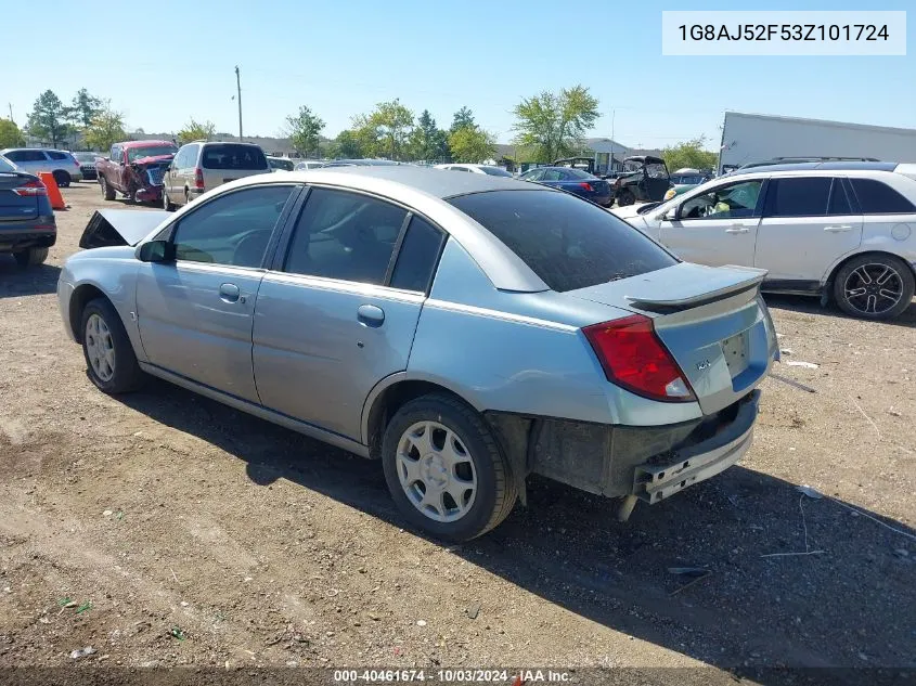 2003 Saturn Ion 2 VIN: 1G8AJ52F53Z101724 Lot: 40461674