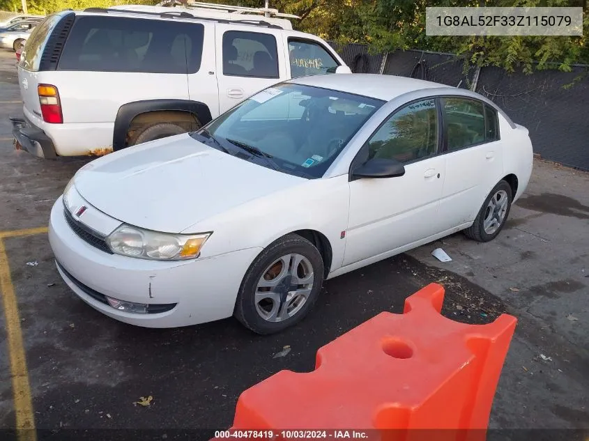 2003 Saturn Ion 3 VIN: 1G8AL52F33Z115079 Lot: 40478419