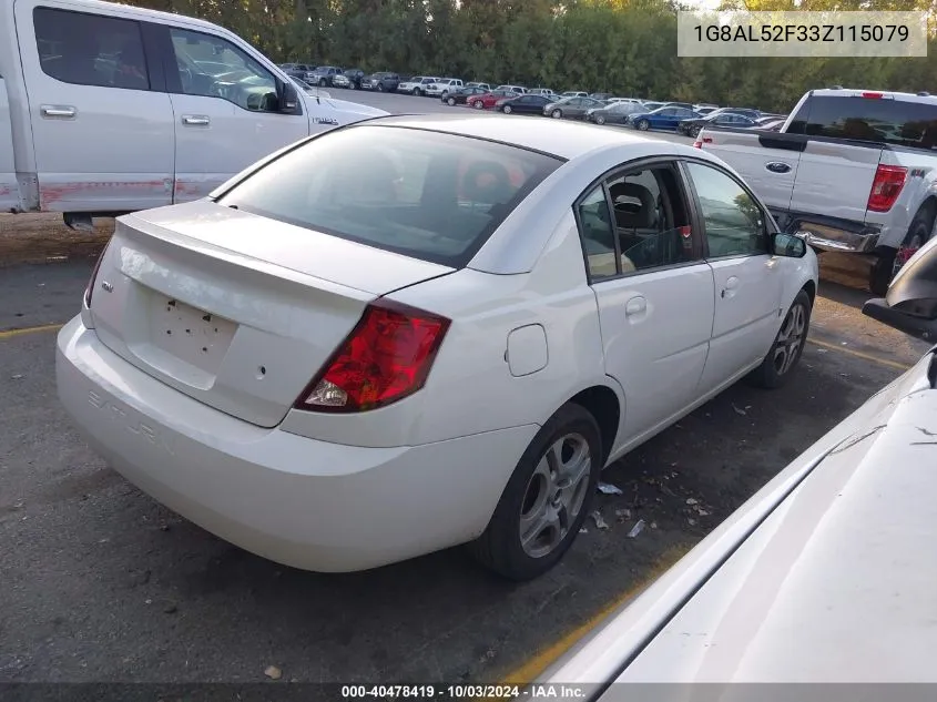 2003 Saturn Ion 3 VIN: 1G8AL52F33Z115079 Lot: 40478419