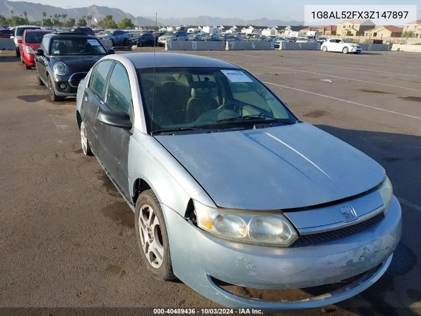 2003 Saturn Ion 3 VIN: 1G8AL52FX3Z147897 Lot: 40489436