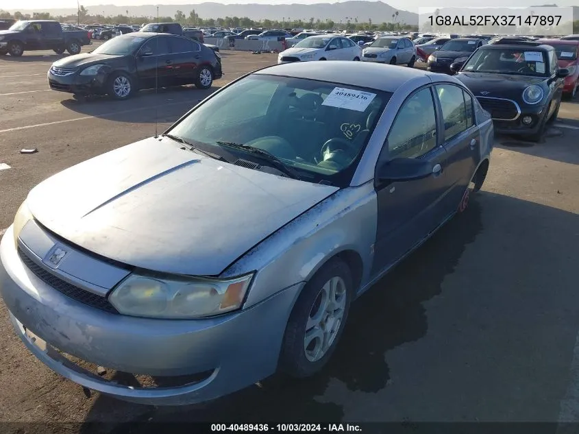 2003 Saturn Ion 3 VIN: 1G8AL52FX3Z147897 Lot: 40489436