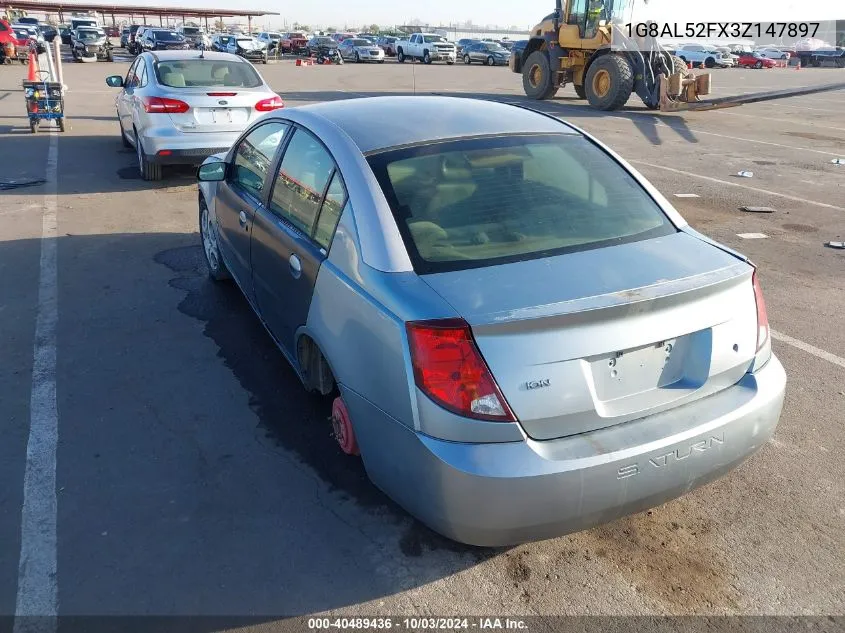 2003 Saturn Ion 3 VIN: 1G8AL52FX3Z147897 Lot: 40489436