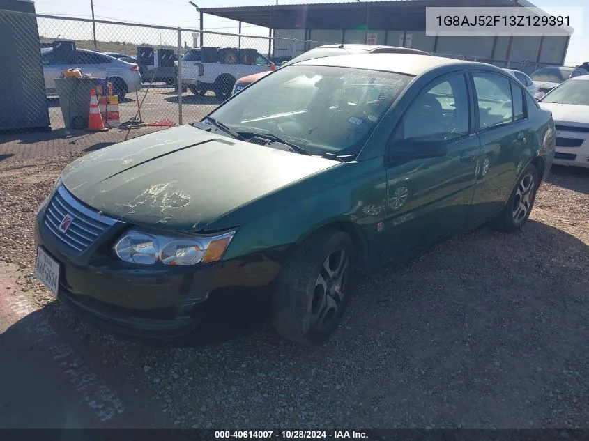 2003 Saturn Ion 2 VIN: 1G8AJ52F13Z129391 Lot: 40614007